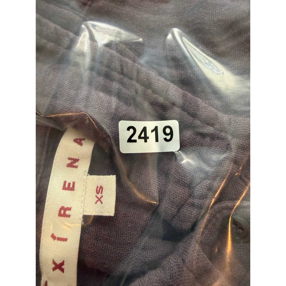 Xirena Beau Button Down Shirt Plum Purple Cotton Gauze Long Sleeve XS RN 123722 - Picture 9 of 9